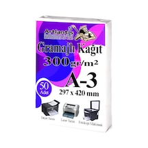 A3 Gramajlı Fotokopi Kağıdı 50 Adet 300 Gr Sertifika Kağıdı Kalın Kağıt Baskı Tüm Yazıcılara Uyumlu 29.7x42cm Ofis Büro