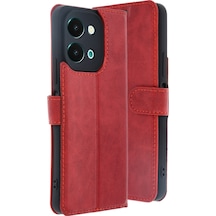 Vivo Y28 Uyumlu Kılıf Trend S Plus Kapaklı Kılıf - Kırmızı