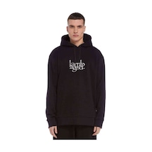 Lamb Of God Logo Baskılı Siyah Erkek Örme Kapşonlu Sweatshirt