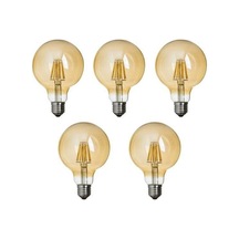 G95 Rustik Led Ampul 4 Watt Gün Işığı Yuvarlak Rustik Glop Ampul 5 Adet