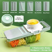 Myinkai Popüler 6'sı 1 Arada Sebze Dilimleyici Mandoline: Açık Yeşil