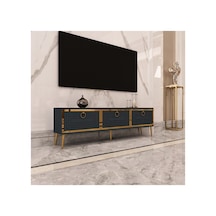 Palo 150 Cm Tv Ünitesi Tv Sehpası Antrasit-altın Antrasit - Altın