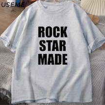 Flood Of Style Rock Yıldızı Yapımı Playboi Carti T Shirt Erkekler İçin Ürün Serin Hip Hop Müzik T-shirt Raha Gri