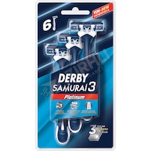 5 Adet Derby Samurai Platinum 3 Bıçaklı 6 Lı Poşet Blisterli