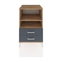 Kronos Komodin 2 Raflı 2 Çekmeceli 60x59x96 Çam-antrasit Çam