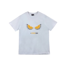 Stoned&Fame Unisex Beyaz Otomatik Portakal Baskılı T-shirt Beyaz