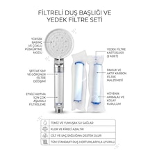 5 Fonksiyonlu Duş Başlığı Su Tasarruflu Kireç Önleyici Beyaz Plastik Malzeme Beyaz - Gümüş
