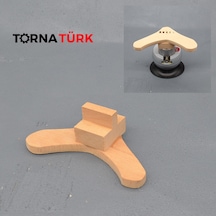 Ahşap Malafa Küpe Rokelası - Top Mengene V Malafası Şekillendirme Aparatı Metalik