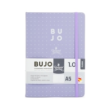 Bullet Journal A5 - Noktalı Defteri, Noktalı Defteri, Ekstra Yumuşak Sert Kapak, 62 Sayfa, 100 G/m², Planlama, Çalışma, Mektup, Seyahat Veya Günlük İçin - Leylak