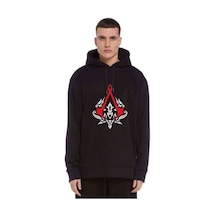 Assassin'S Creed Baskılı Siyah Erkek Örme Kapşonlu Sweatshirt (534812810)