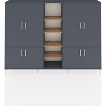 Arges Dolap 14 Raflı 8 Kapaklı 220x30x163 Antrasit-antrasit/çam Antrasıt/atlas Çam - Antrasıt