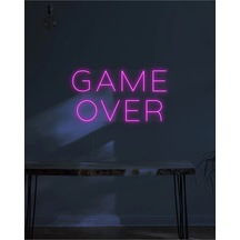 Game Over Yazılı Neon Tabela Pembe