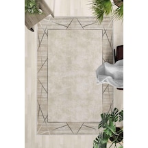 Kaymaz Taban Yıkanabilir Halı Mutfak, Salon, Yatak Odası İçin Modern Dijital Baskı Halı Slnhal101 - 427 Çok Renkli