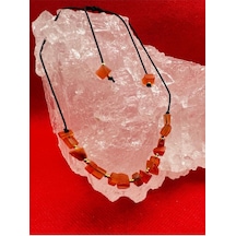 Gümüştel El Sanatları Sertifikalı Doğal Taş Kedi Gözü Tasarım Bileklik Handmade Aaa Kalite Turuncu