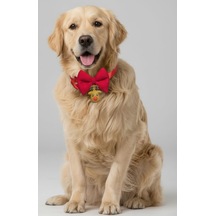 Yılbaşı Geyiği Köpek Papyon Tasması Kırmızı Fiyonk Boyun Aksesuarı Noel Temalı Köpek Süsü Orta Ve Büyük Irklar İçin
