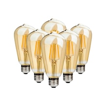 Rustik Flemanlı Led Ampul 4 Watt E27 Duy 2700 Kelvin St64 Tipi 10'Lu Paket