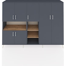 Hyperion Dolap 13 Raflı 7 Kapaklı 220x44x163 Antrasit-antrasit/ça Antrasit-antrasit/çam