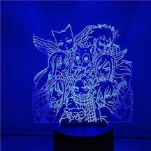 Goldenqian Fairy Tail Anime 3d Gece Lambası Boy Için 16 Renkler Kız Odası Dekor Illusion Led Lamba Usb Manga Erza Natsu Dragneel Şekil Uygun Çocuklar Hayranlar Yılbaşı Hediyeleri Lx5fmm Siyah
