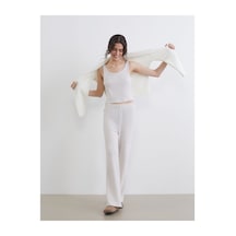 LC Waikiki Alıta Cıty Farkıyla Lcw Dream Ekru Penye Düz Kolsuz Kadın Pijama Takım Ekru - 929509671 Ekru