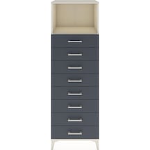 Hyperion Dolap Tek Raflı 8 Çekmeceli 60x44x182 Aytaşı-antrasit Aytası