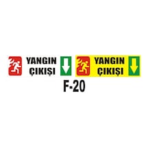 Fosforlu & Düz Levha Yangın Çıkışı Yönlendirme Aşağı Ok
