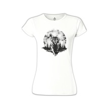 Kurt Ve Ay 2 Beyaz Kadın Tshirt 001