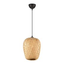 Kane Tekli Rattan Modern Tasarım Sarkıt Avize Bej