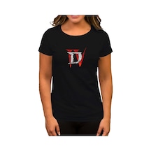 Diablo IV For Logo Siyah Kadın Tişört Siyah