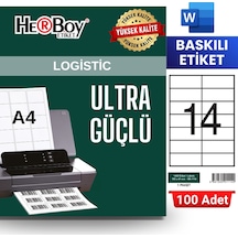 Herboy Hb-1114 105 X 41 Mm A4 Baskılı Laser Etiket 100 Adet