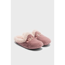 Twigy Tw Diaz Tokalı Peluş Terlik Kadın Terlik Jj0022 Koyu Pembe