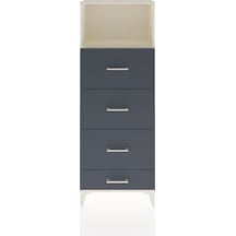 Arges Dolap Tek Raflı 4 Çekmeceli 60x30x163 Aytaşı-antrasit Aytaşı