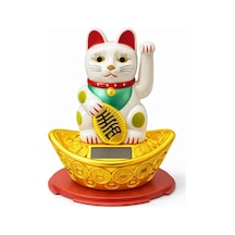 Güneş Enerjili Sallanan Şans Kedisi Maneki Neko Dekoratif Obje