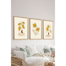 Artavessa 3 Parça Ahşap Çerçeve Görünümlü Mukavva Poster Tablo Seti - Set 107