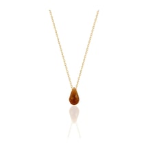 Gümüş Altın Yaldızlı Zultanit Taşlı Drop Kesim Renk Değiştiren Kolye Barcode Gümüş - Rose Gold