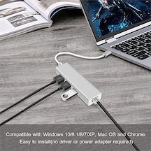 Fc05 Type-c To 3 X 3.0 Usb + Rj45 Lan Ethernet Çevirici Macbook Uyumlu