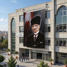 Kalpaklı Mustafa K.atatürk Ve Türk Bayrağı Poster Bayrak Raşel Kumaş 6x9 Metre Ata4 Diğer