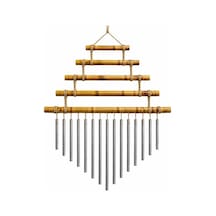 Bambu Metal Çubuklu Rüzgar Çanı No:1022 Çok Renkli