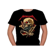Metallica Kuru Kafa Skull Rock'n Roll Tişört Unisex T-shirt 001