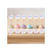 12 Li Unicorn Temalı Cupcake Süsü Kürdan Süs Topper