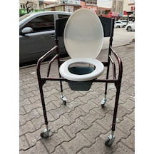 Plastik Kapaklı Tekerlekli Tuvaletli Hasta Sandalyesi