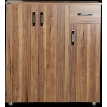 Ayakkabılık Çok Amaç Model Parlak Ceviz Hard Suntalem Demonte 5raf El Yapım Ahşap