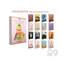 Gıpta Papur Notes Spiralli Karton Kapak Defter A4 120 Yp Kareli 4967 Çok Renkli