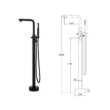 Gpd YKB200-S Yerden Ayaklı Bağımsız Küvet Bataryası Siyah