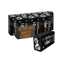 I-gen Pro 6hr61 9v 250 Mah Şarj Edilebilir 9 Volt Pil 1.2v Ni-mh Şarjlı Pil 8'li Paket
