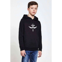 Tshirthane Code Geass Baskılı Unisex Çocuk Kapüşonlu Siyah Sweatshirt (528601029) Siyah