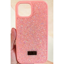 İphone 15 Yıldız Tozu Premium Pembe Silikon Kılıf