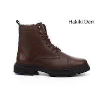 Gönderi(R) Gönderi R Kahve Floter Gön Hakiki Deri Fermuarlı Bağcıklı Erkek Postal Bot 81501 Kahve