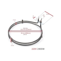 Fırın Rezistansı Turbo 2400w 220v Çap:20cm 6,5mm Arçelik Uyumlu