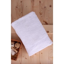 Baveno Bambu Güpürlü 76X137 Banyo Havlusu-Beyaz