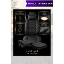 Renault Symbol 2010 Uyumlu Lüks Siyah Renk Premium 2 Adet Minder Ve Yastık